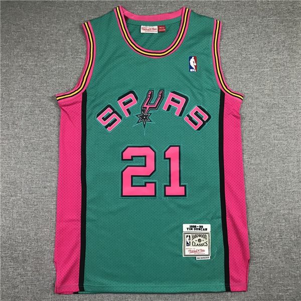 1998/99 San Antonio Spurs Green #21 DUNCAN Classics Basketball Jersey (Stitched)