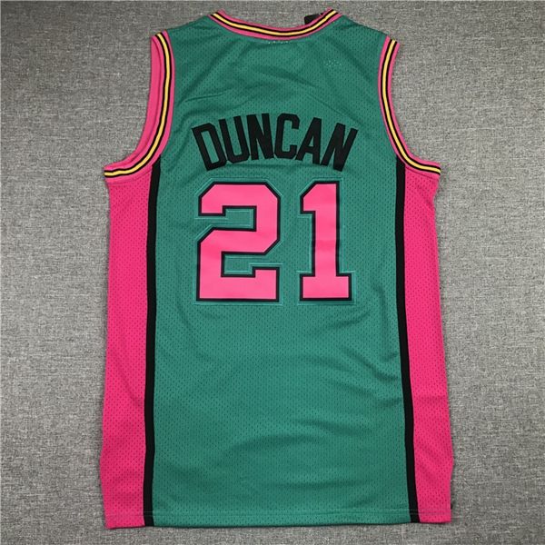 1998/99 San Antonio Spurs Green #21 DUNCAN Classics Basketball Jersey (Stitched)