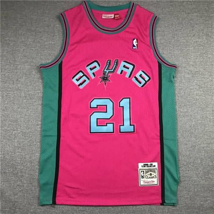 San Antonio Spurs 1998/99 Pink #21 DUNCAN Classics Basketball Jersey (Stitched)