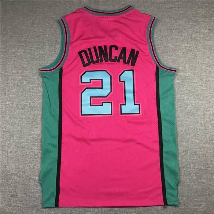 San Antonio Spurs 1998/99 Pink #21 DUNCAN Classics Basketball Jersey (Stitched)