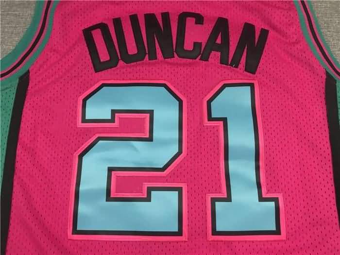 San Antonio Spurs 1998/99 Pink #21 DUNCAN Classics Basketball Jersey (Stitched)
