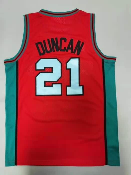 San Antonio Spurs 1998/99 Red #21 DUNCAN Classics Basketball Jersey (Stitched)