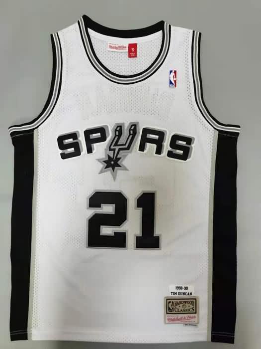 San Antonio Spurs 1998/99 White #21 DUNCAN Classics Basketball Jersey (Stitched)