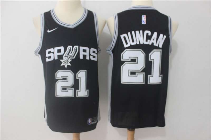 San Antonio Spurs Black #21 DUNCAN Basketball Jersey (Stitched)