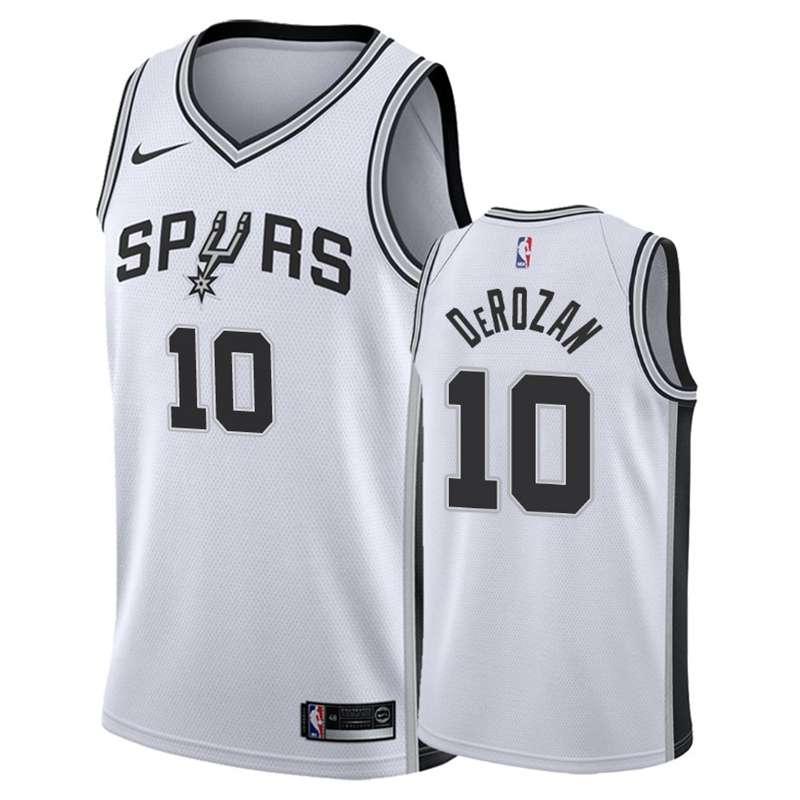 San Antonio Spurs White #10 DeROZAN Basketball Jersey (Stitched)