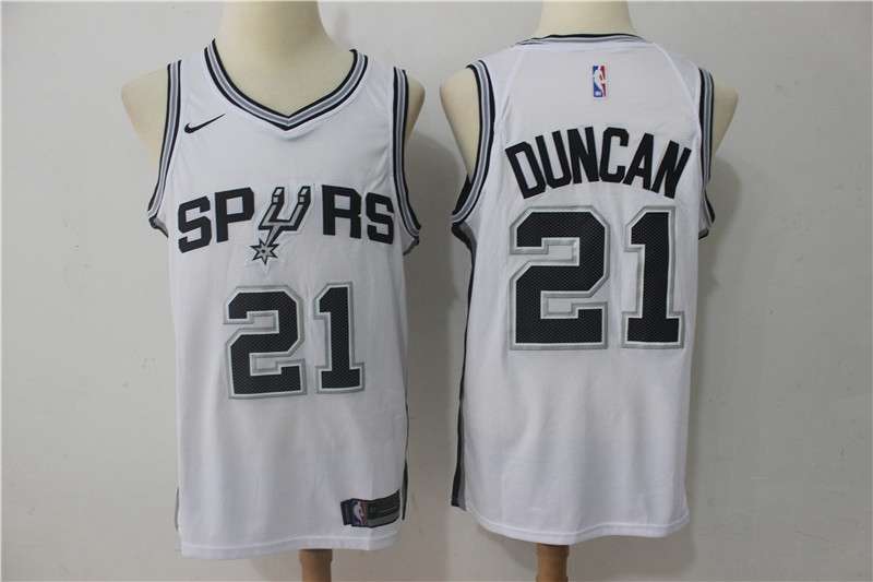 San Antonio Spurs White #21 DUNCAN Basketball Jersey (Stitched)