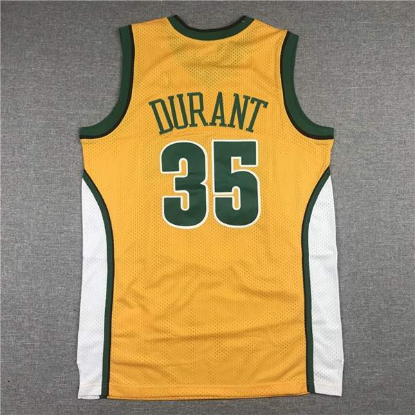 Seattle Sounders 2007/08 Yellow #35 DURANT Classics Basketball Jersey 02 (Stitched)