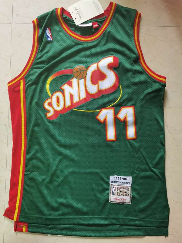Seattle Sounders 1995/96 Green #11 SCHREMPF Classics Basketball Jersey (Stitched)