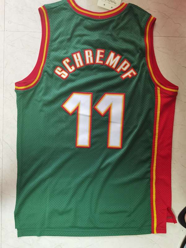 Seattle Sounders 1995/96 Green #11 SCHREMPF Classics Basketball Jersey (Stitched)