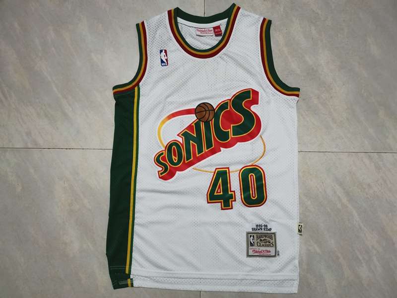 Seattle Sounders 1995/96 White #40 KEMP Classics Basketball Jersey (Stitched)