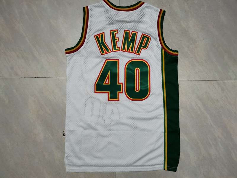 Seattle Sounders 1995/96 White #40 KEMP Classics Basketball Jersey (Stitched)