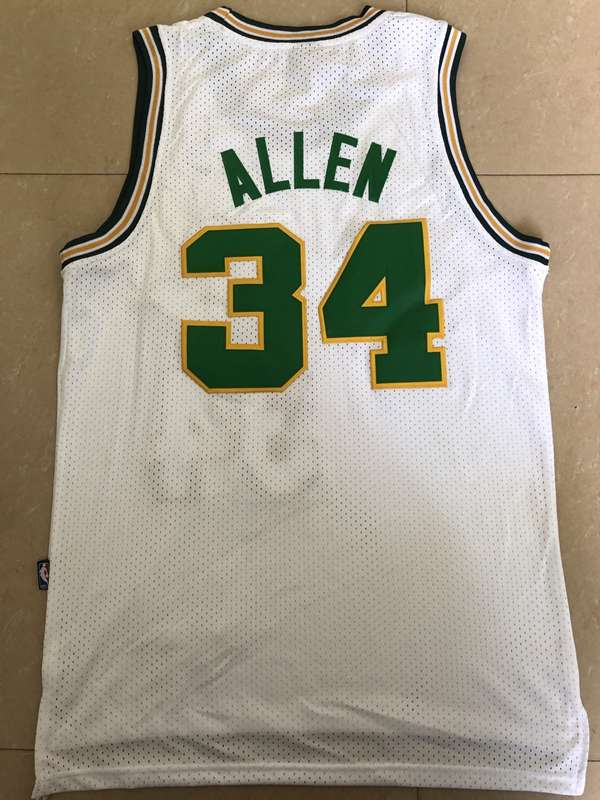 Seattle Sounders White #34 ALLEN Classics Basketball Jersey (Stitched)