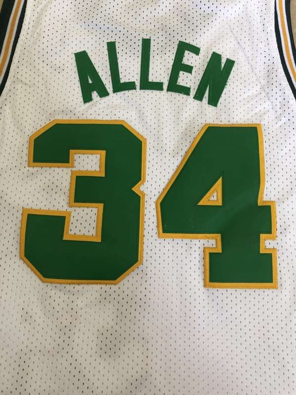 Seattle Sounders White #34 ALLEN Classics Basketball Jersey (Stitched)