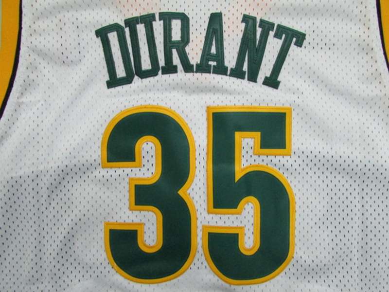 Seattle Sounders White #35 DURANT Classics Basketball Jersey (Stitched)