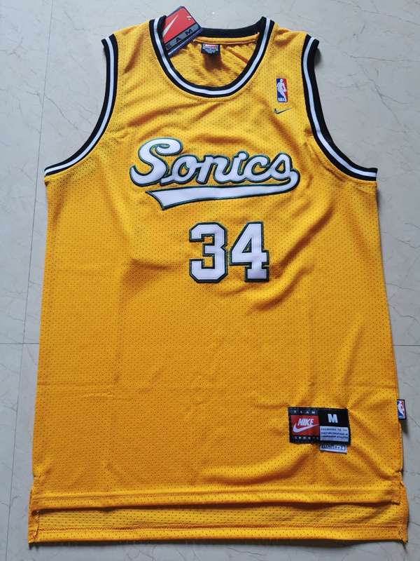 Seattle Sounders Yellow #34 ALLEN Classics Basketball Jersey (Stitched)