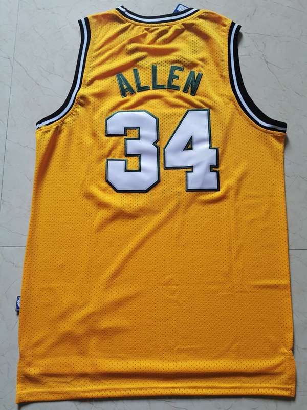 Seattle Sounders Yellow #34 ALLEN Classics Basketball Jersey (Stitched)