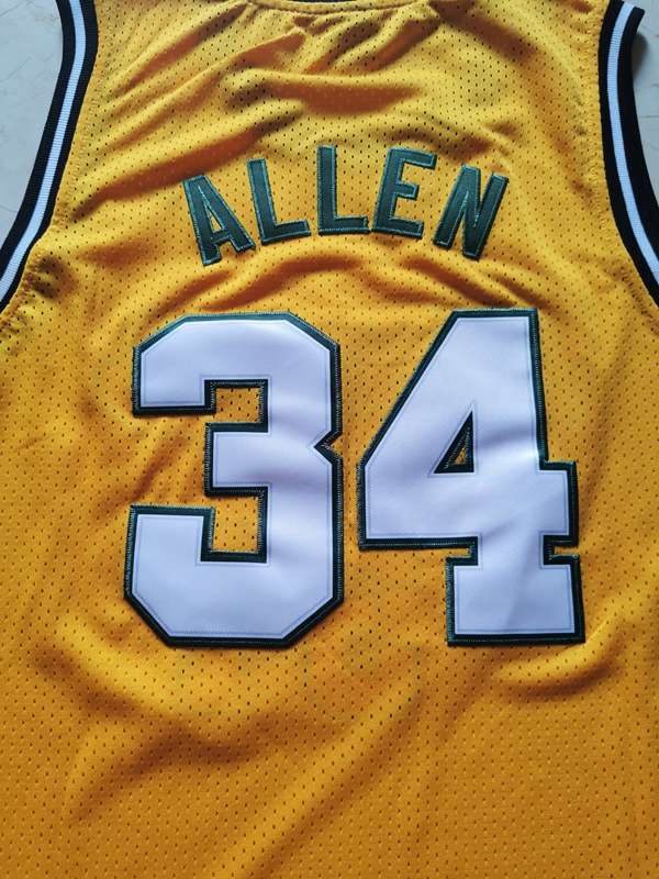 Seattle Sounders Yellow #34 ALLEN Classics Basketball Jersey (Stitched)