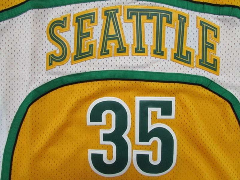 Seattle Sounders Yellow #35 DURANT Classics Basketball Jersey (Stitched)