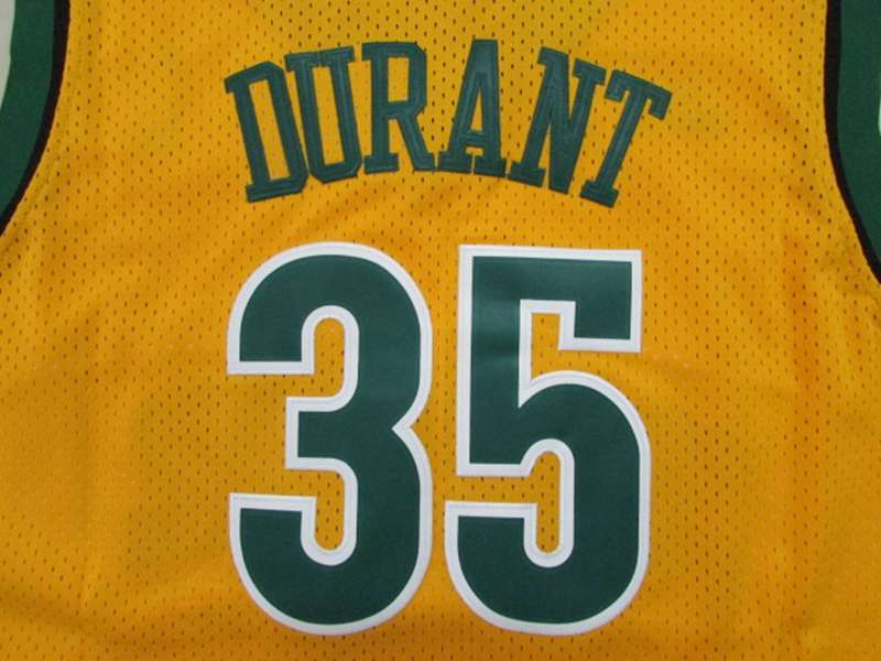 Seattle Sounders Yellow #35 DURANT Classics Basketball Jersey (Stitched)