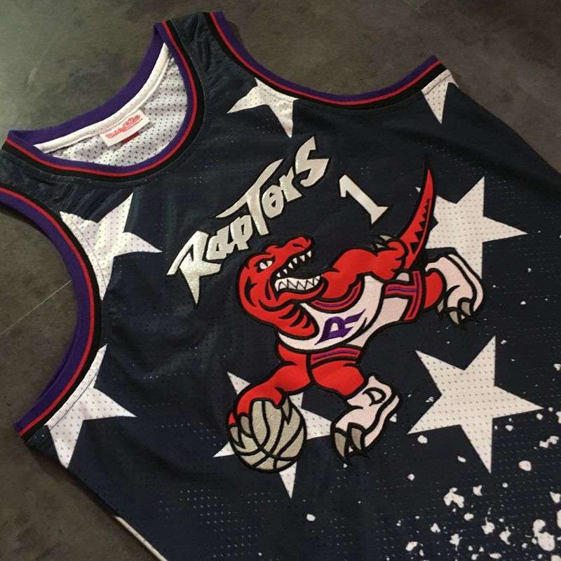 Toronto Raptors 1998/99 Black #1 McGRADY Classics Basketball Jersey 02 (Closely Stitched)