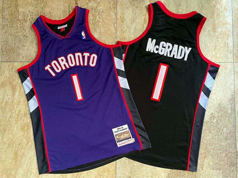 Toronto Raptors 1999/00 Purple Black #1 McGRADY Classics Basketball Jersey (Closely Stitched)