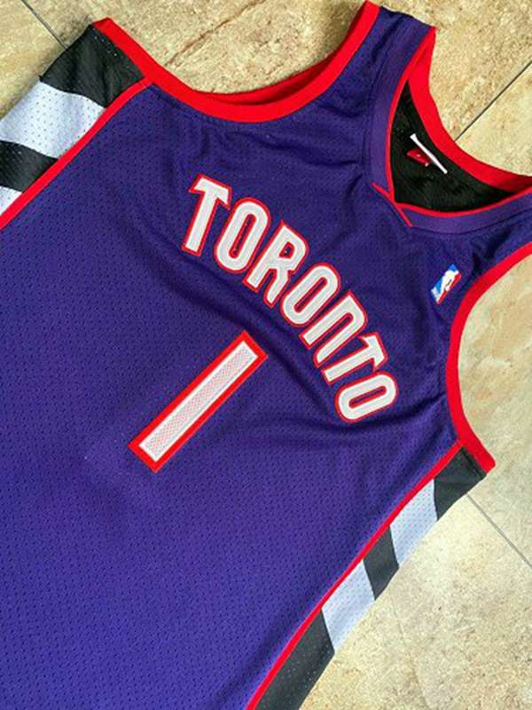 Toronto Raptors 1999/00 Purple Black #1 McGRADY Classics Basketball Jersey (Closely Stitched)