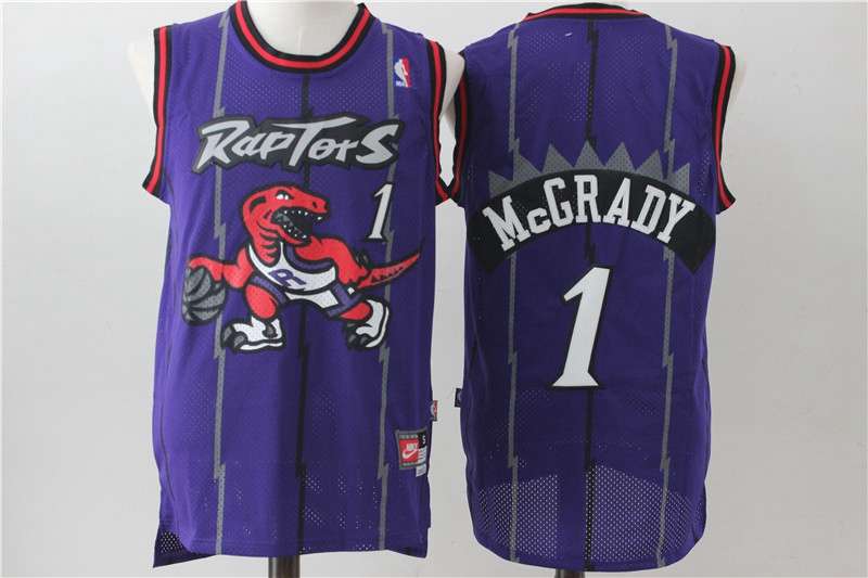 Toronto Raptors Purple #1 McGRADY Classics Basketball Jersey (Stitched)