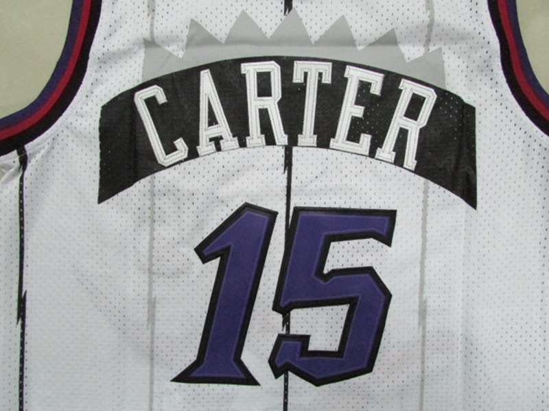 Toronto Raptors White #15 CARTER Classics Basketball Jersey (Stitched)