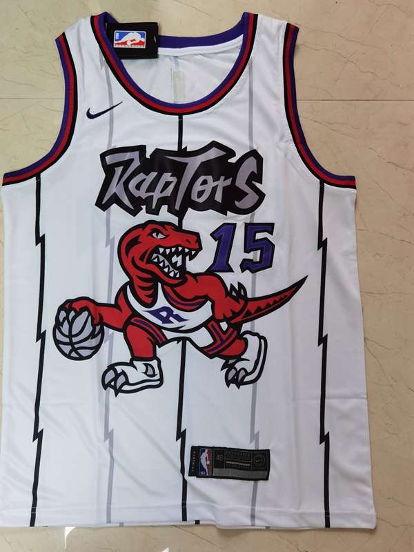 Toronto Raptors White #15 CARTER Classics Basketball Jersey 02 (Stitched)