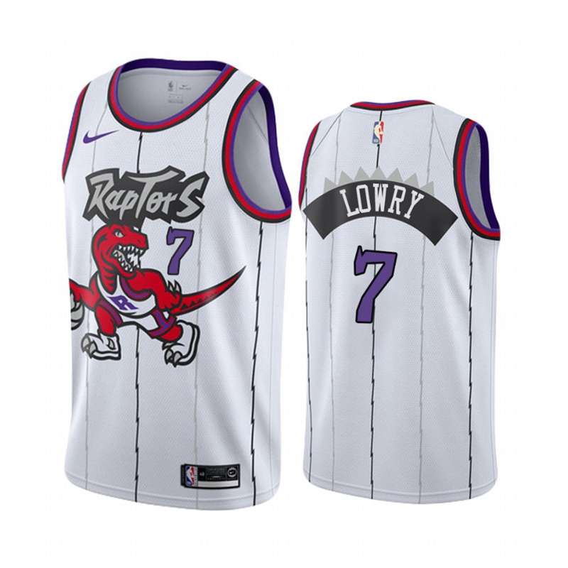 Toronto Raptors White #7 LOWRY Classics Basketball Jersey (Stitched)