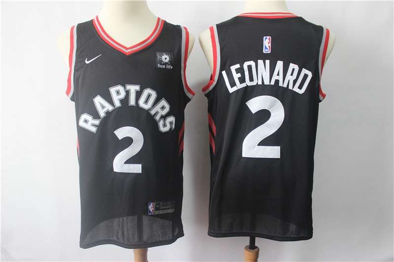 Toronto Raptors Black #2 LEONARD Basketball Jersey (Stitched)