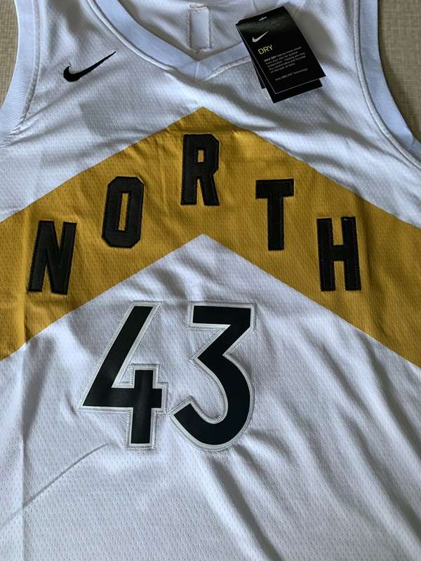 Toronto Raptors White #43 SIAKAM City Basketball Jersey (Stitched)