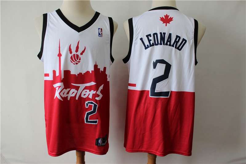 Toronto Raptors White Red #2 LEONARD City Basketball Jersey (Stitched)