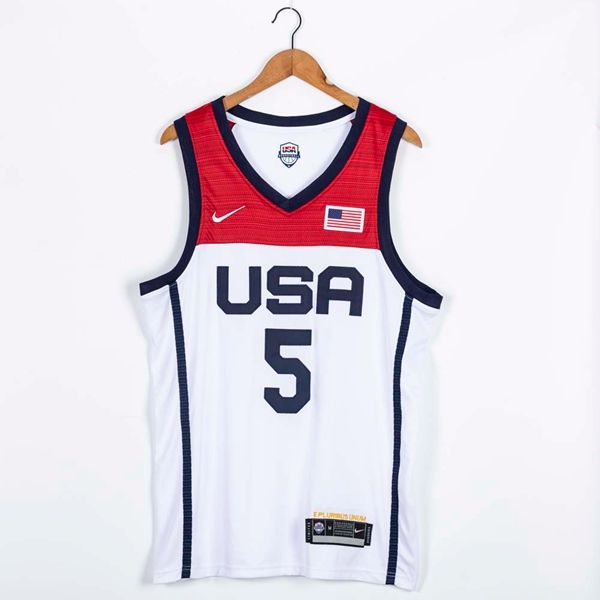 2021 USA White #5 LAVINE Basketball Jersey (Stitched)