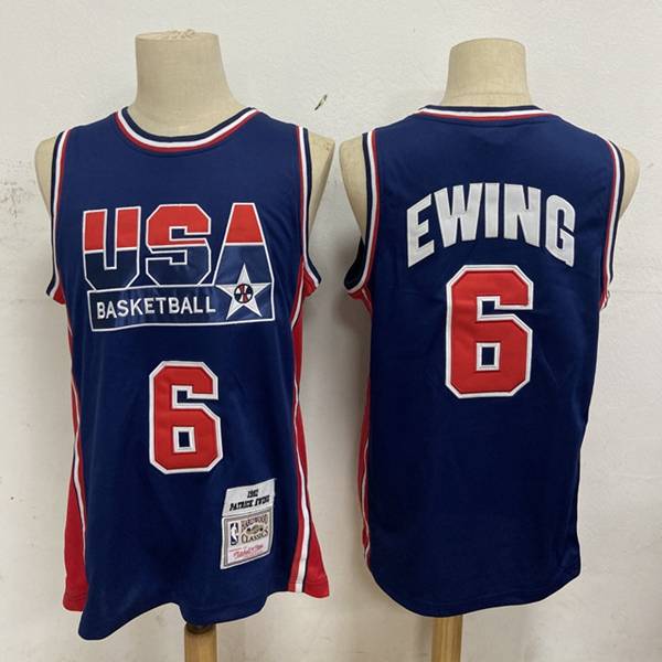 USA 1992 Dark Blue #6 EWING Classics Basketball Jersey (Stitched)