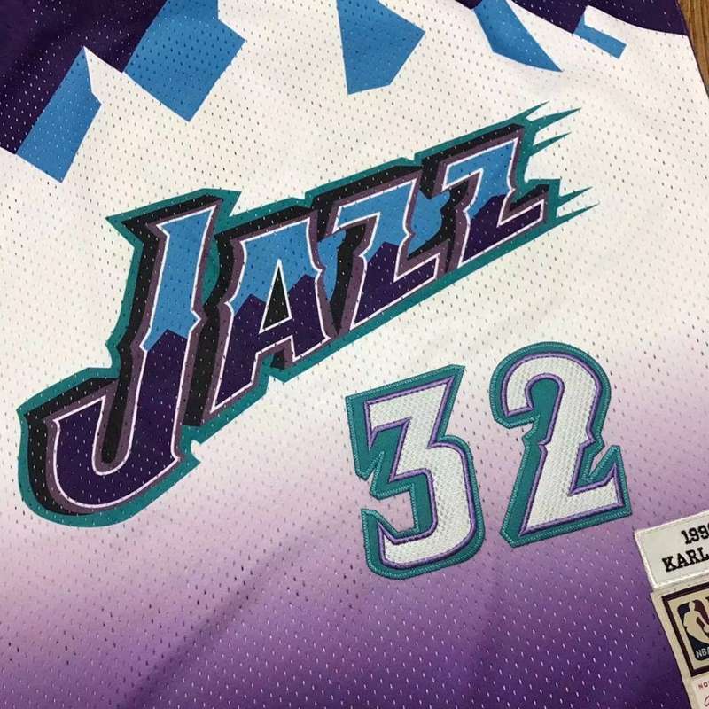 Utah Jazz 1996/97 Purple White #32 MALONE Classics Basketball Jersey (Closely Stitched)