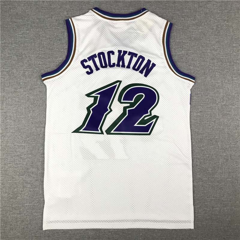 Utah Jazz 1996/97 White #12 STOCKTON Classics Basketball Jersey (Stitched)