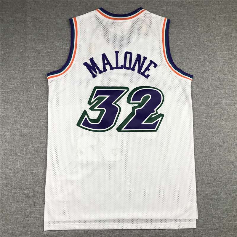 Utah Jazz 1996/97 White #32 MALONE Classics Basketball Jersey (Stitched)