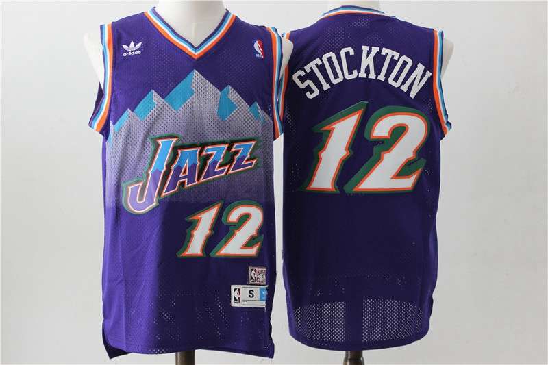 Utah Jazz Purple #12 STOCKTON Classics Basketball Jersey (Stitched)