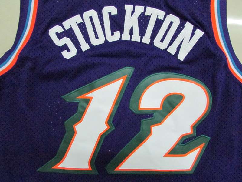Utah Jazz Purple #12 STOCKTON Classics Basketball Jersey (Stitched)