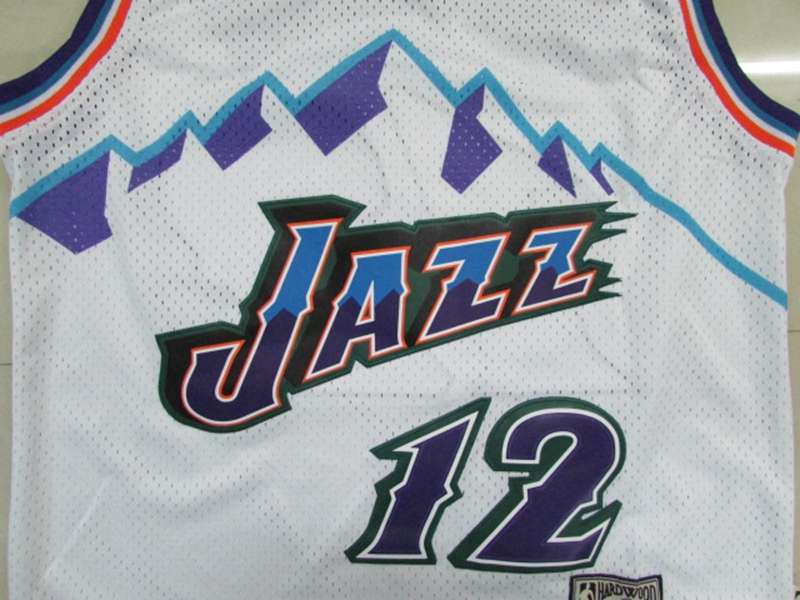 Utah Jazz White #12 STOCKTON Classics Basketball Jersey (Stitched)