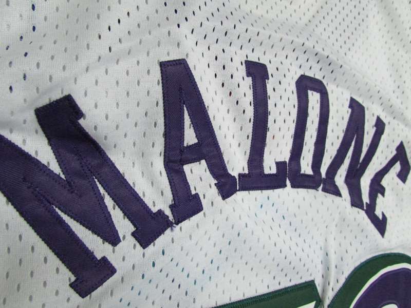 Utah Jazz White #32 MALONE Classics Basketball Jersey (Stitched)
