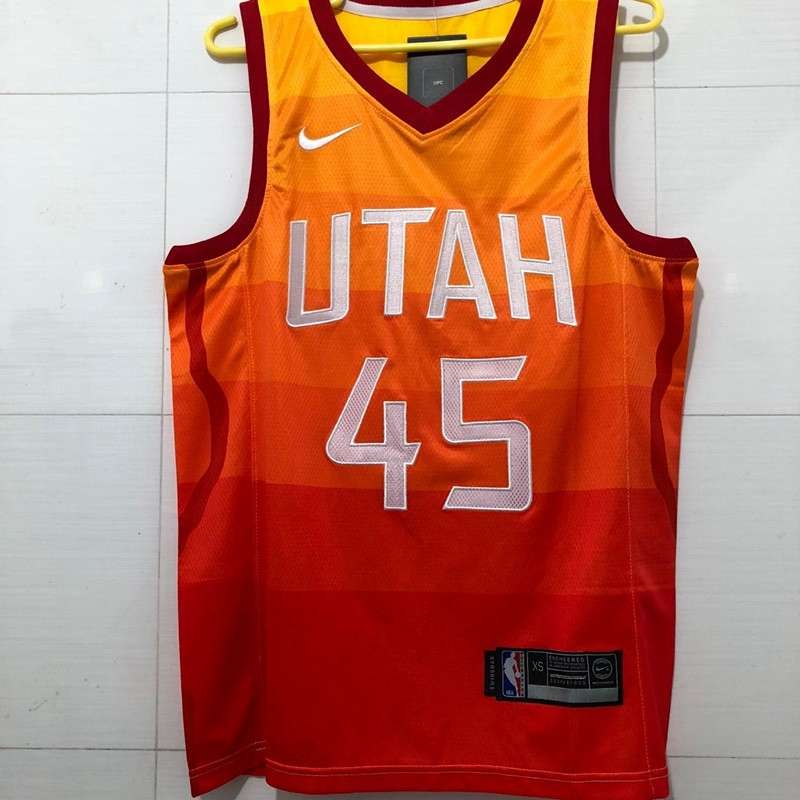 Utah Jazz Orange #45 MITCHELL City Basketball Jersey (Stitched)