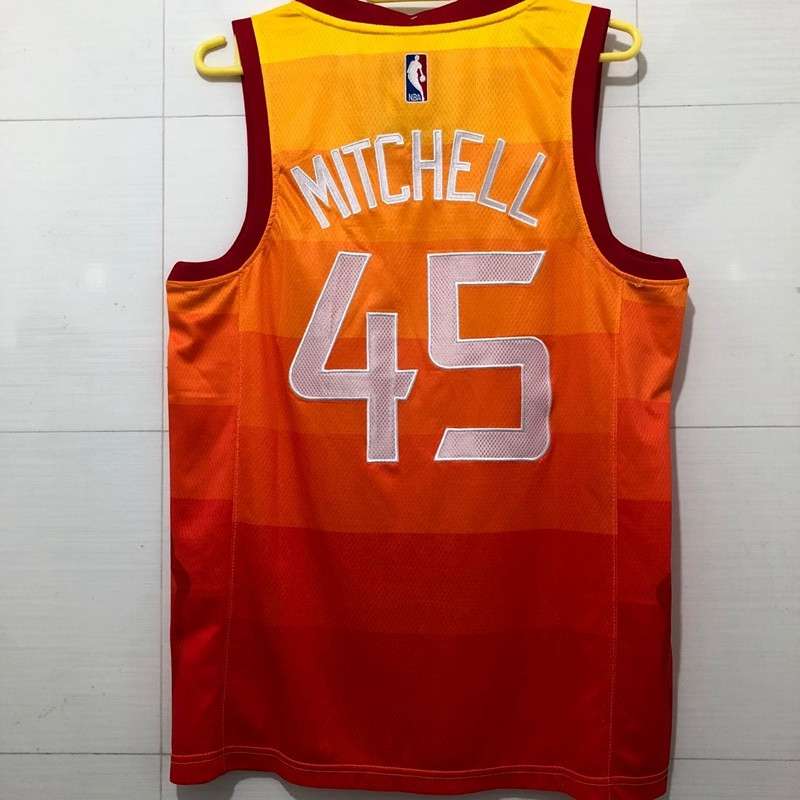 Utah Jazz Orange #45 MITCHELL City Basketball Jersey (Stitched)