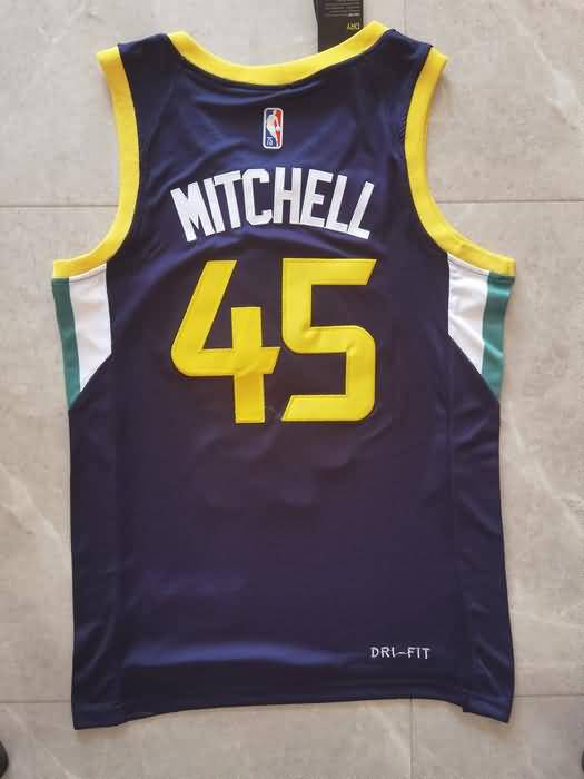 Utah Jazz 21/22 Dark Blue #45 MITCHELL Basketball Jersey (Stitched)