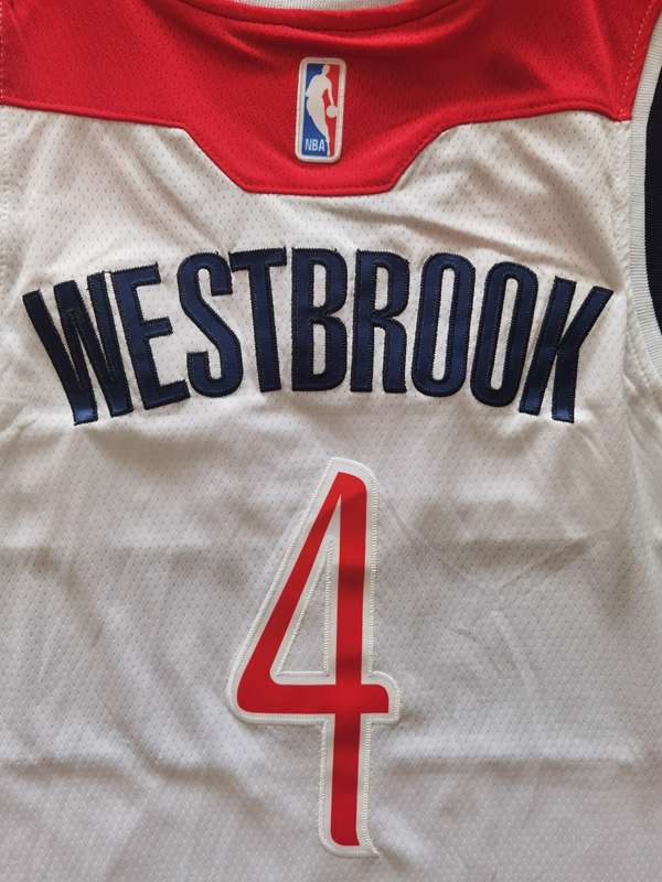 Washington Wizards 20/21 White #4 WESTBROOK Basketball Jersey (Stitched)