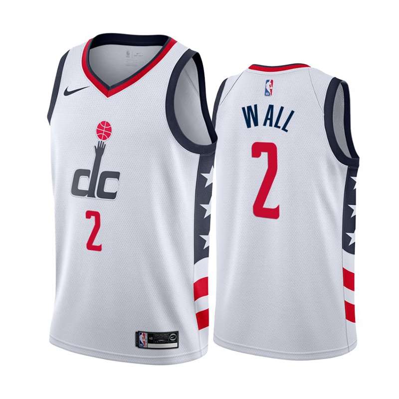 Washington Wizards 2020 White #2 WALL City Basketball Jersey (Stitched)
