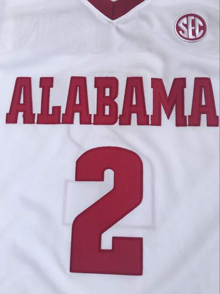 Alabama Crimson Tide White #2 SEXTON NCAA Basketball Jersey