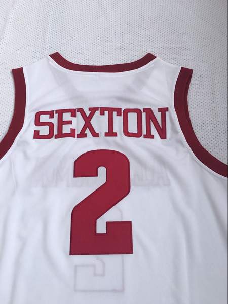 Alabama Crimson Tide White #2 SEXTON NCAA Basketball Jersey