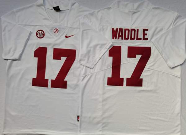 Alabama Crimson Tide White #17 WADDLE NCAA Football Jersey